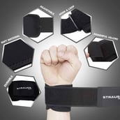 1 - Strauss Wrist Support,  Pair (Black)  Free Size 