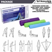 6 - Strauss Yoga Resistance Bands (Pack of 3),  Assorted  Medium Heavy and Light 