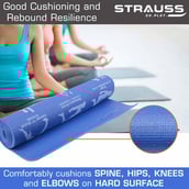 3 - Strauss Yoga Mat Yogasana, Blue 6 mm
