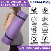 3 - Strauss NBR Yoga Mat,  (Floral) Purple  15 mm 