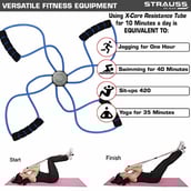 1 - Strauss Yoga Resistance Band, Black and Blue Free Size