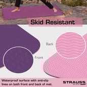 1 - Strauss TPE Eco Friendly Dual Layer Yoga Mat, Pink 6 mm