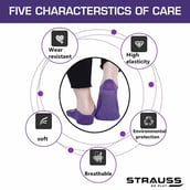 3 - Strauss Yoga Socks,  Dark Purple  Free Size 