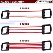 4 - Strauss Adjustable Rubber Chest Expander,  Red  Free Size 