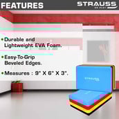 2 - Strauss Yoga Block,  Mulitcolor  9x6x3 in 