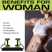 6 - Strauss Ab Exerciser with 6 Levels Resistance,  Green and Black  Free Size 