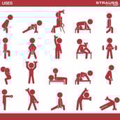 4 - Strauss Vinyl Dumbbell,  Red (Pair)  2 kg 