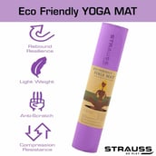 4 - Strauss PE Eco Friendly Yoga Mat,  Purple  6 mm 