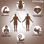 Strauss Wooden Skipping Rope,  Red  Free Size 