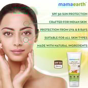 Benefit - Mamaearth Ultra Light Indian Sunscreen SPF 50,  80 ml  with Carrot Seed & Turmeric for Sun Protection 