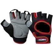 KOBO Gym Gloves (WTG-03),  Red & Black  Large 