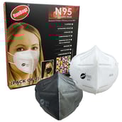RunBugz N95 Mask, White & Black (Pack of 2)