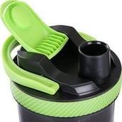2 - GHC Shaker Bottle with Extra Storage Box,  Green & Black  700 ml 