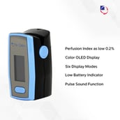 2 - Dr. Odin Oximeter Fingertip with Pulse Sound OLED Display, Blue and Black