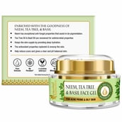 4 - Oriental Botanics Neem Tea Tree & Basil Face Gel,  50 g  for Acne Prone & Oily Skin 