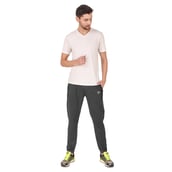 5 - Fitinc Lycra Stretchable Trackpant for Men with Two Side Zipper Pockets, Grey Large