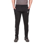 3 - Fitinc Lycra Stretchable Trackpant for Men with Two Side Zipper Pockets,  Black  XXL 
