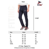 7 - Fitinc Lycra Stretchable Trackpant for Men with Two Side Zipper Pockets,  Navy Blue  Small 