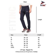 7 - Fitinc Lycra Stretchable Trackpant for Men with Two Side Zipper Pockets,  Navy Blue  XXXL 