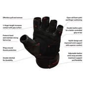 Omtex Gym Gloves (Pro),  Black  Medium 