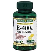 Nature's Bounty Vitamin E Pure d-Alpha (400 IU),  120 softgels 