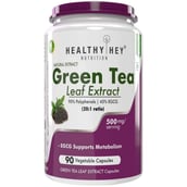 1 - HealthyHey Nutrition Natural Green Tea Extract 500mg, 90 capsules Unflavoured