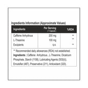 ingredients - HealthXP Essential Series Caffeine, 90 capsules Unflavoured