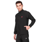 11 - Fitinc Men's Polycotton Regular Fit Track Suit with Two Zipper Pockets, Black XL