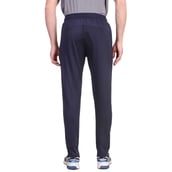 2 - Fitinc Dobby Stretchable Trackpant for Men with Two Zipper Pockets,  Navy Blue  Small 