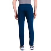 2 - Fitinc Dobby Stretchable Trackpant for Men with Two Zipper Pockets,  Air Force Blue  Small 