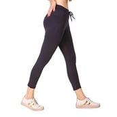 7 - Fitinc Premium Stretchable Trackpant with Zippers Pockets for Women, Navy Blue Large