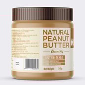 5 - MuscleBlaze Natural Peanut Butter Unsweetened,  0.340 kg  Crunchy 