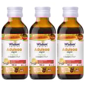 1 - Wisdom Natural Adulsaa Cough Syrup with Honey -Pack of 3,  100 ml 