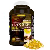 1 - Alvizia Flaxseed Oil Capsules 1400mg Omega 3 6 9, 120 softgels