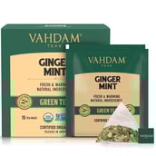 3 - VAHDAM Ginger Mint Green Tea,  15 Piece(s)/Pack  Natural 