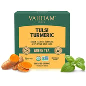 1 - VAHDAM Tulsi Turmeric Green Tea,  15 Piece(s)/Pack  Natural 