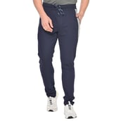 1 - Fitinc Striped Slim Fit Cotton Trackpant for Men, Navy Blue XL