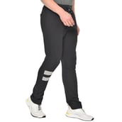 1 - Fitinc Cotton Double Strip Designed Trackpant with Both Side Zipper, Black XXL