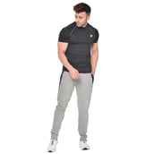 5 - Fitinc Striped Slim Fit Cotton Trackpant for Men, Grey Large
