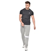 5 - Fitinc White Striped Cotton Trackpant with Both Side Zipper, Grey Large