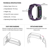 4 - MevoFit Run Fitness Band, Purple