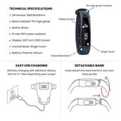 4 - MevoFit Slim HR Fitness Band,  Blue 