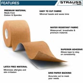 2 - Strauss Kinesiology Sports Tape, Beige 5 m