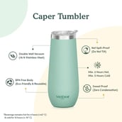 2 - VAHDAM Caper Stainless Steel Tumbler,  Mint  270 ml 