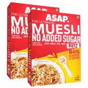 1 - ASAP The Ultimate Muesli No Added Sugar, 420 g Oats Wheat Rice & Ragi Pack of 2