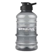 1 - Strauss Gallon Shaker Water Bottle,  Transparent, Black Shade  1.5 L 
