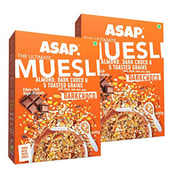 1 - ASAP Ultimate Breakfast Multigrain Muesli (Pack of 2), 420 g DARKCHOCO (Almond, Dark Choco & 5 Toasted Grains)