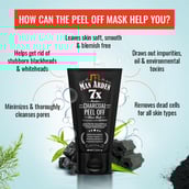 4 - Man Arden 7X Activated Charcoal Peel Off Mask,  100 ml  Infused with Vitamin C & Menthol 