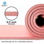 3 - Boldfit NBR Material Yoga Mat with Carrying Strap,  Pink  10 mm 
