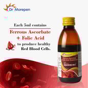 3 - Dr. Morepen Ironsure Hemoglobin Booster Syrup (Pack of 2),  Unflavoured  150 g 
